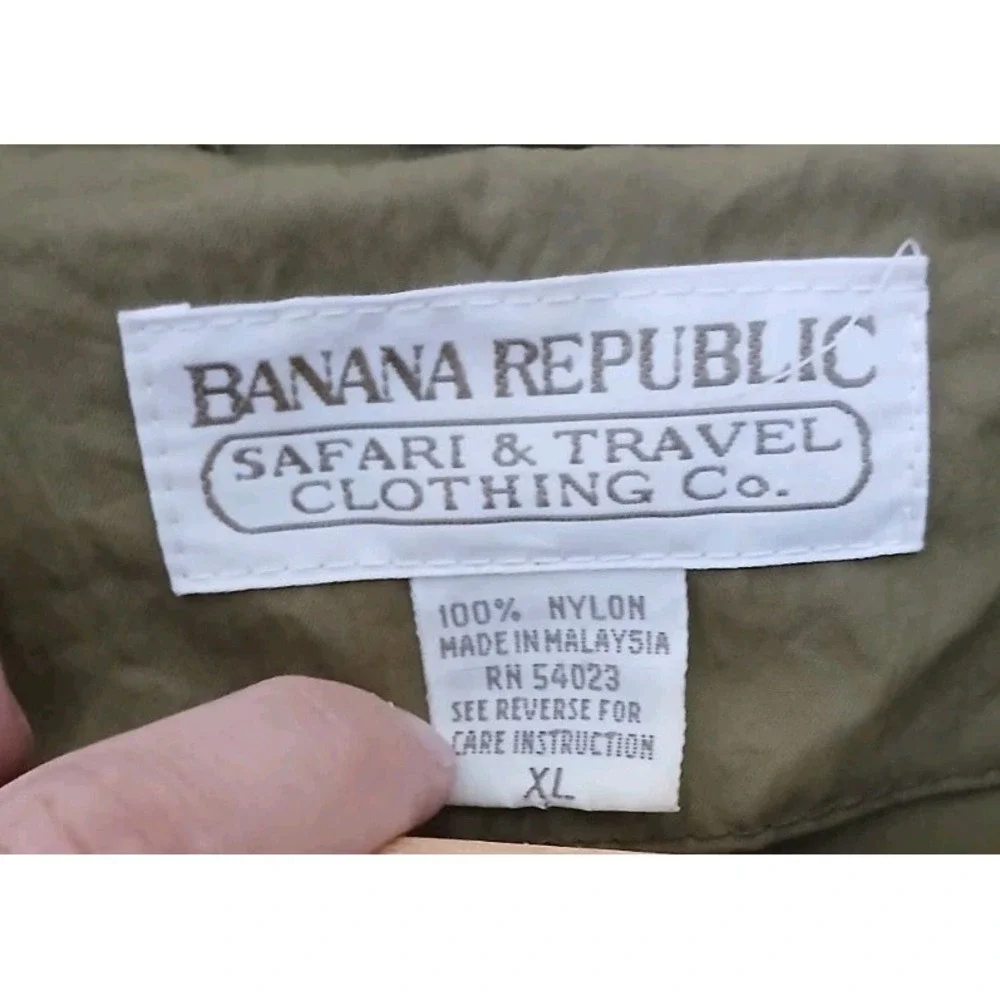 Vtg Banana Republic Safari & Travel Trench Rain Coat Size XL Nylon Belted Duster